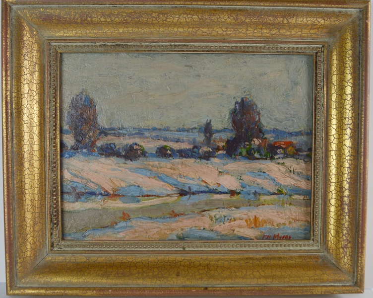 Frank H. Myers "Sunset on Snow" Original Oil Painting