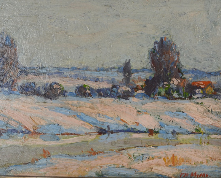 Frank H. Myers "Sunset on Snow" Original Oil Painting