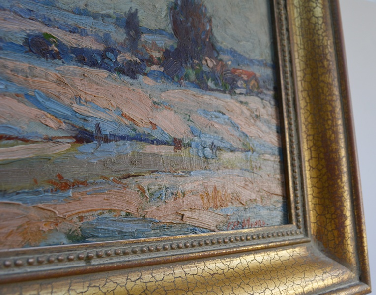 Frank H. Myers "Sunset on Snow" Original Oil Painting