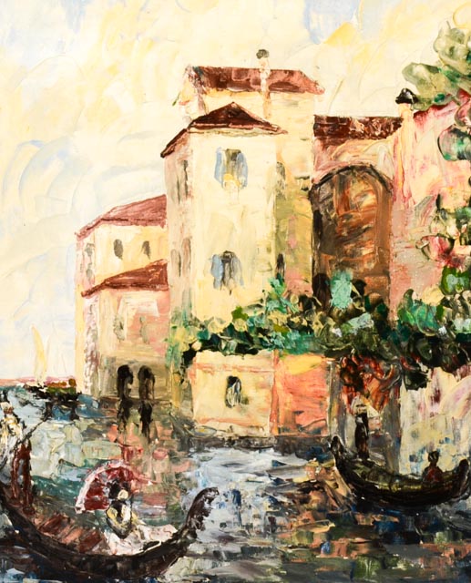Venetian Canal Oil on Canvas by Pachas