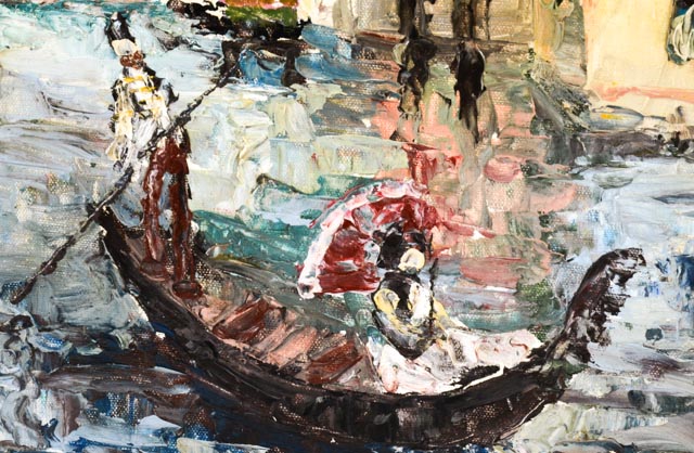 Venetian Canal Oil on Canvas by Pachas