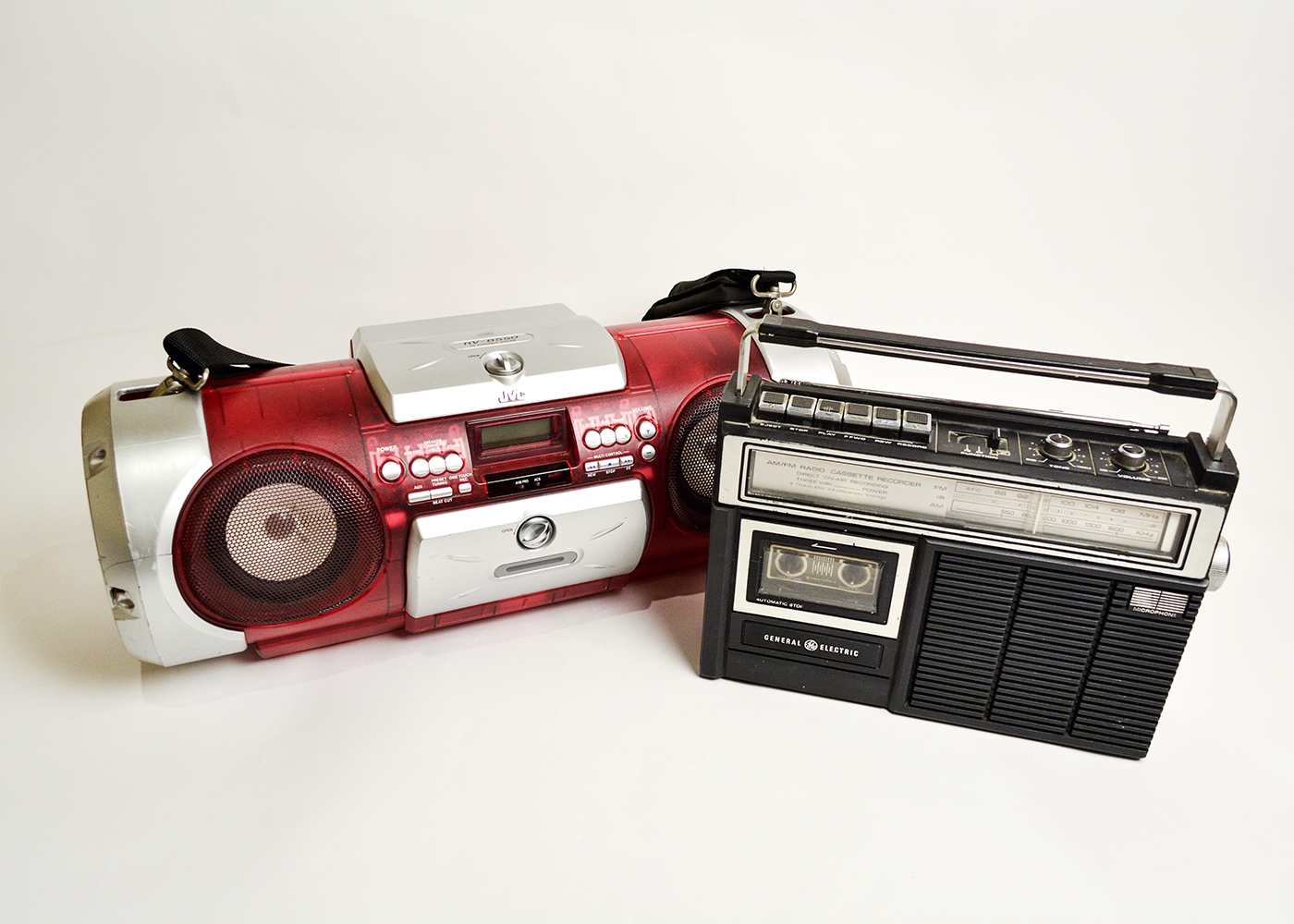 JVC Boombox and GE Radio