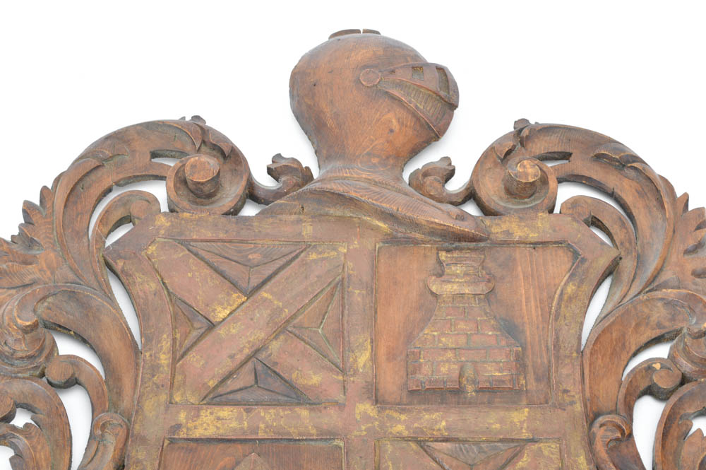 Hand Carved Heraldic Shield