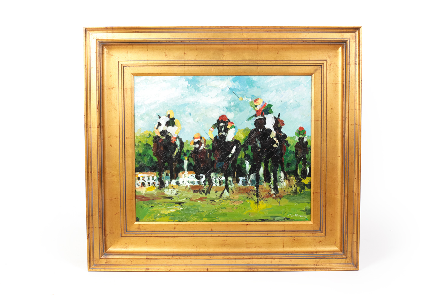 Cochin Impressionist Horse Race Oil Painting