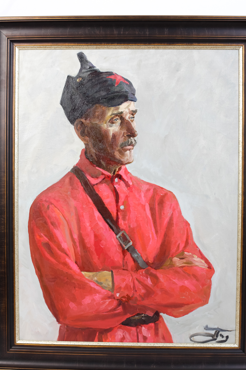 Petr Pavlov Original Oil Painting of a Bolshevik Soldier