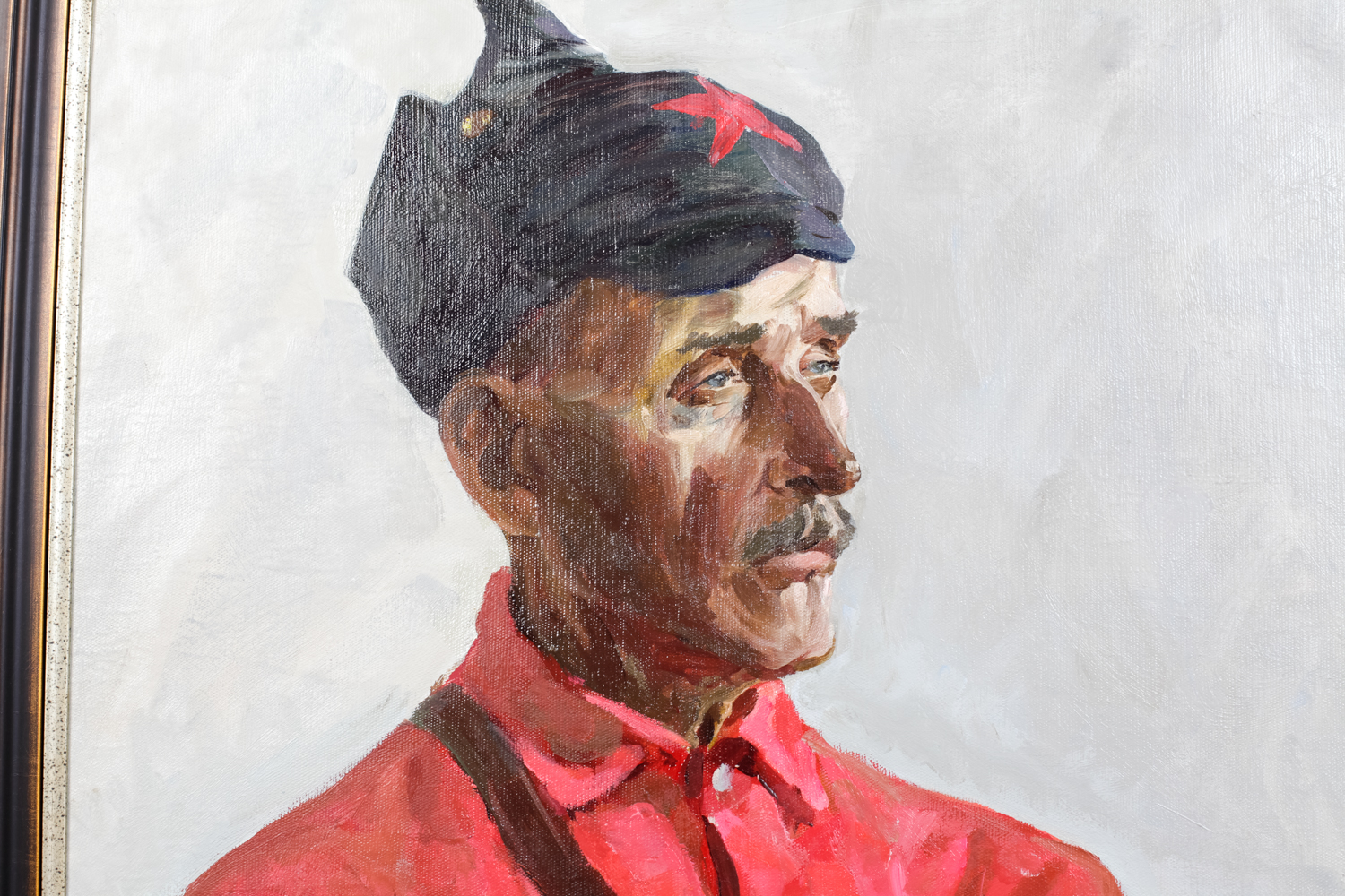 Petr Pavlov Original Oil Painting of a Bolshevik Soldier