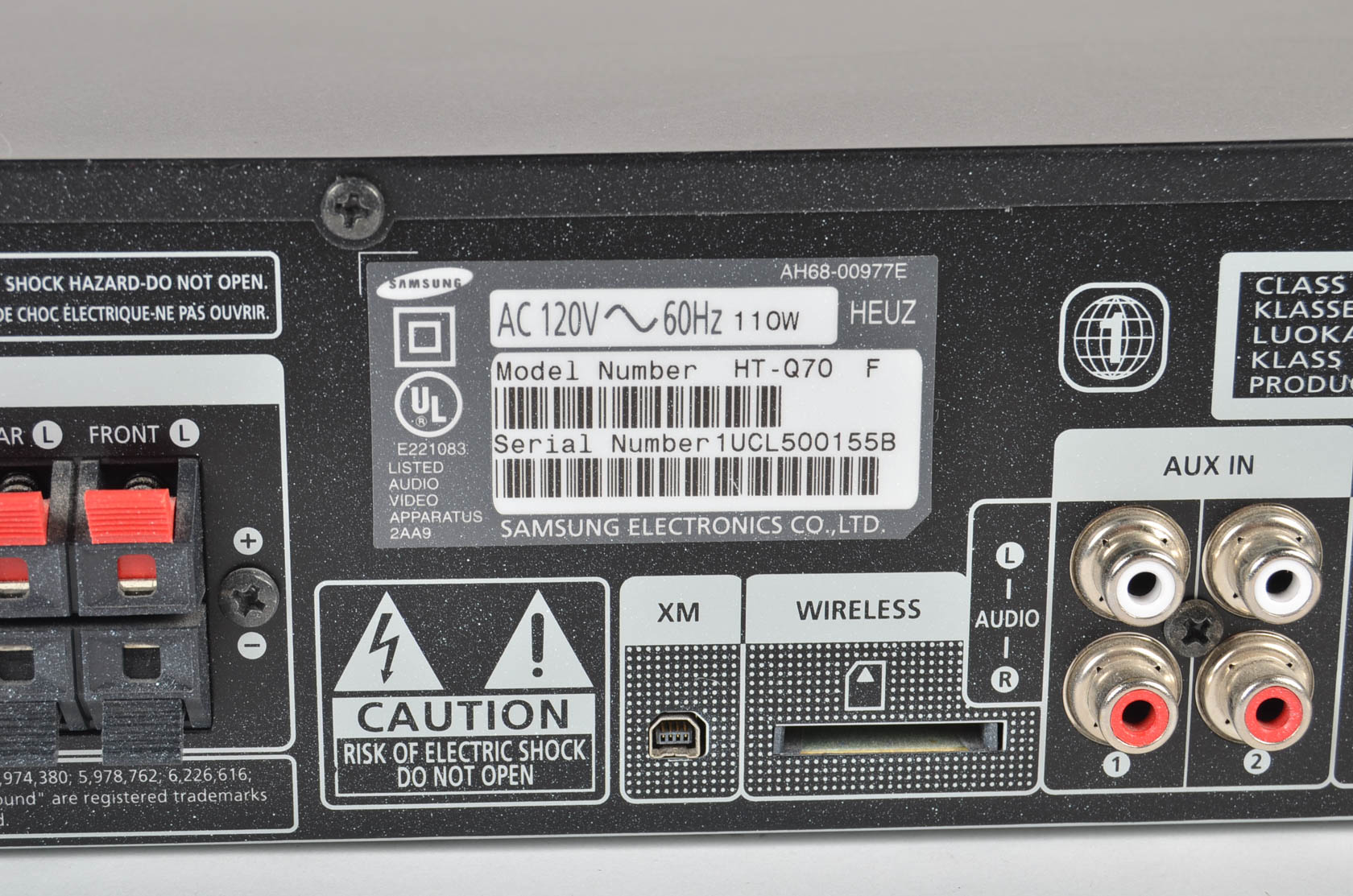 Samsung DVD Home Theater System HT-Q70