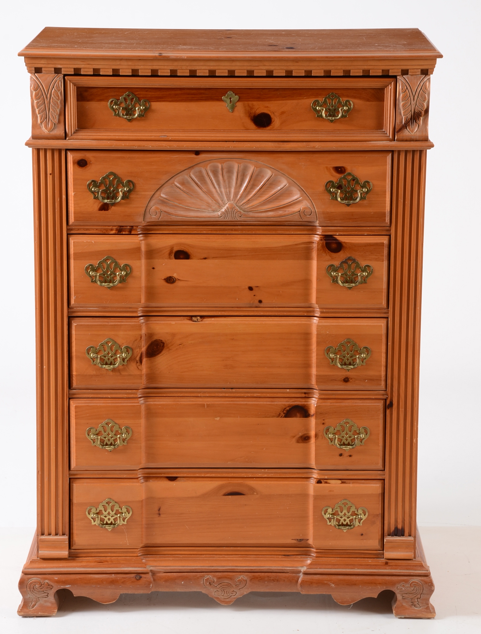 Six Drawer Knotty Pine Dresser