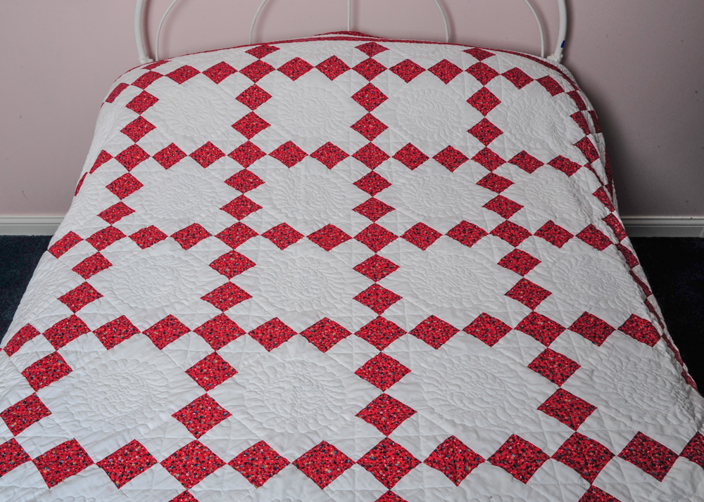 Red and White Patchwork Quilts