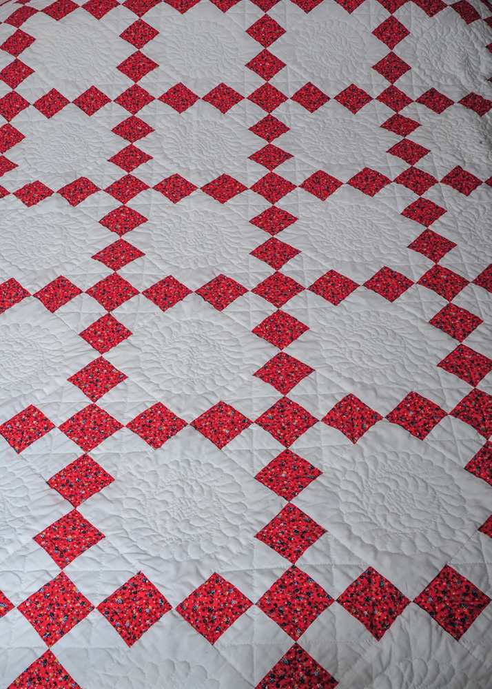 Red and White Patchwork Quilts