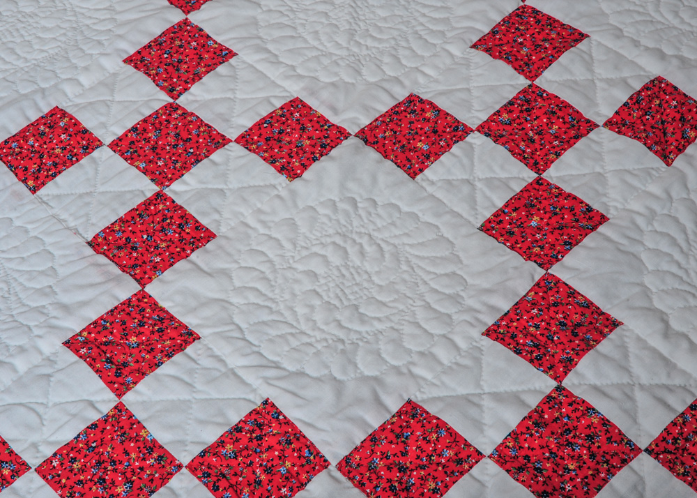 Red and White Patchwork Quilts