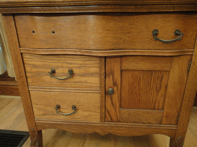 1800s Antique Oak Dry Sink With Towel Bar