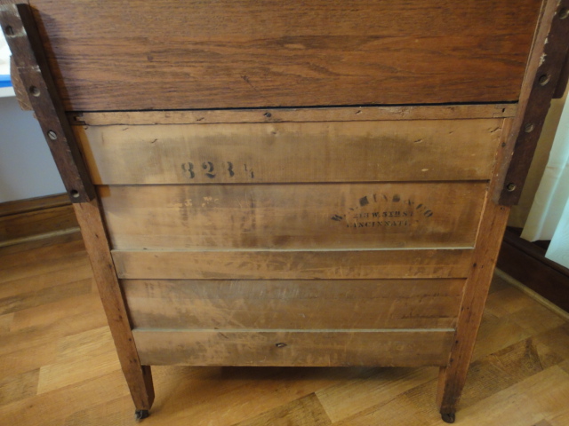 1800s Antique Oak Dry Sink With Towel Bar
