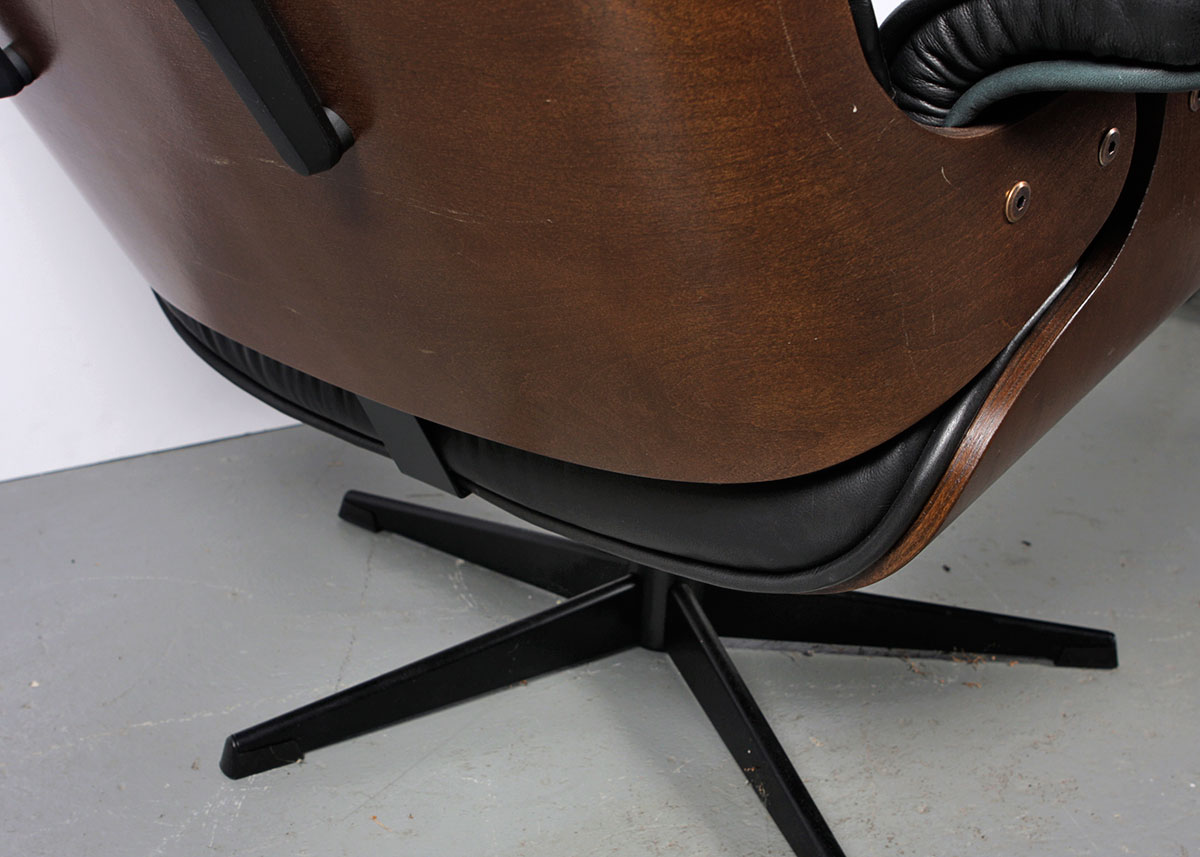 Mid Century Modern Eames Style Armchair and Ottoman