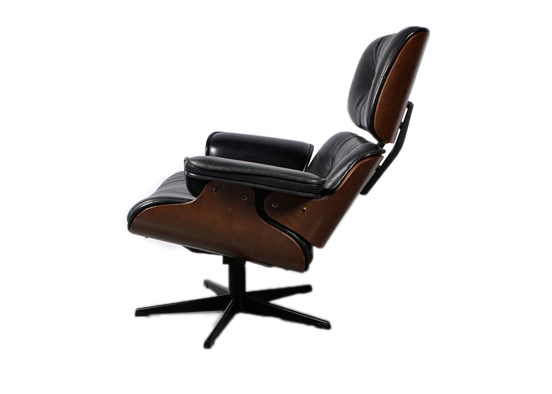 Mid Century Modern Eames Style Armchair and Ottoman