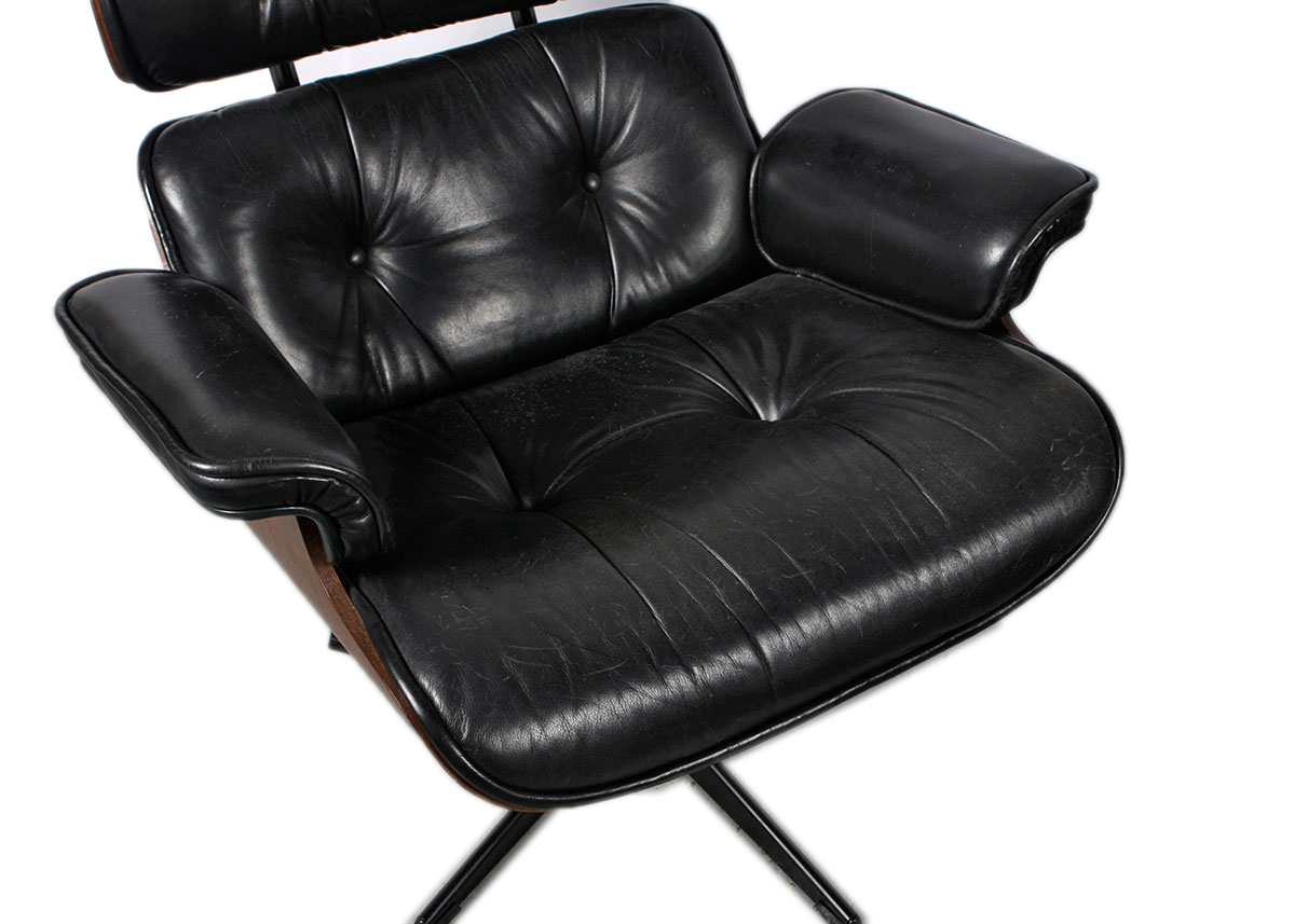 Mid Century Modern Eames Style Armchair and Ottoman