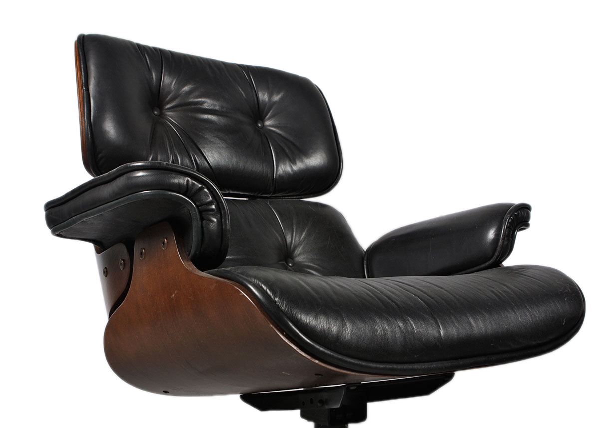 Mid Century Modern Eames Style Armchair and Ottoman