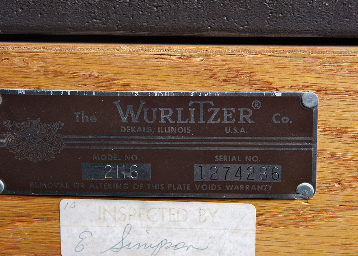 Wurlitzer Upright Oak Piano