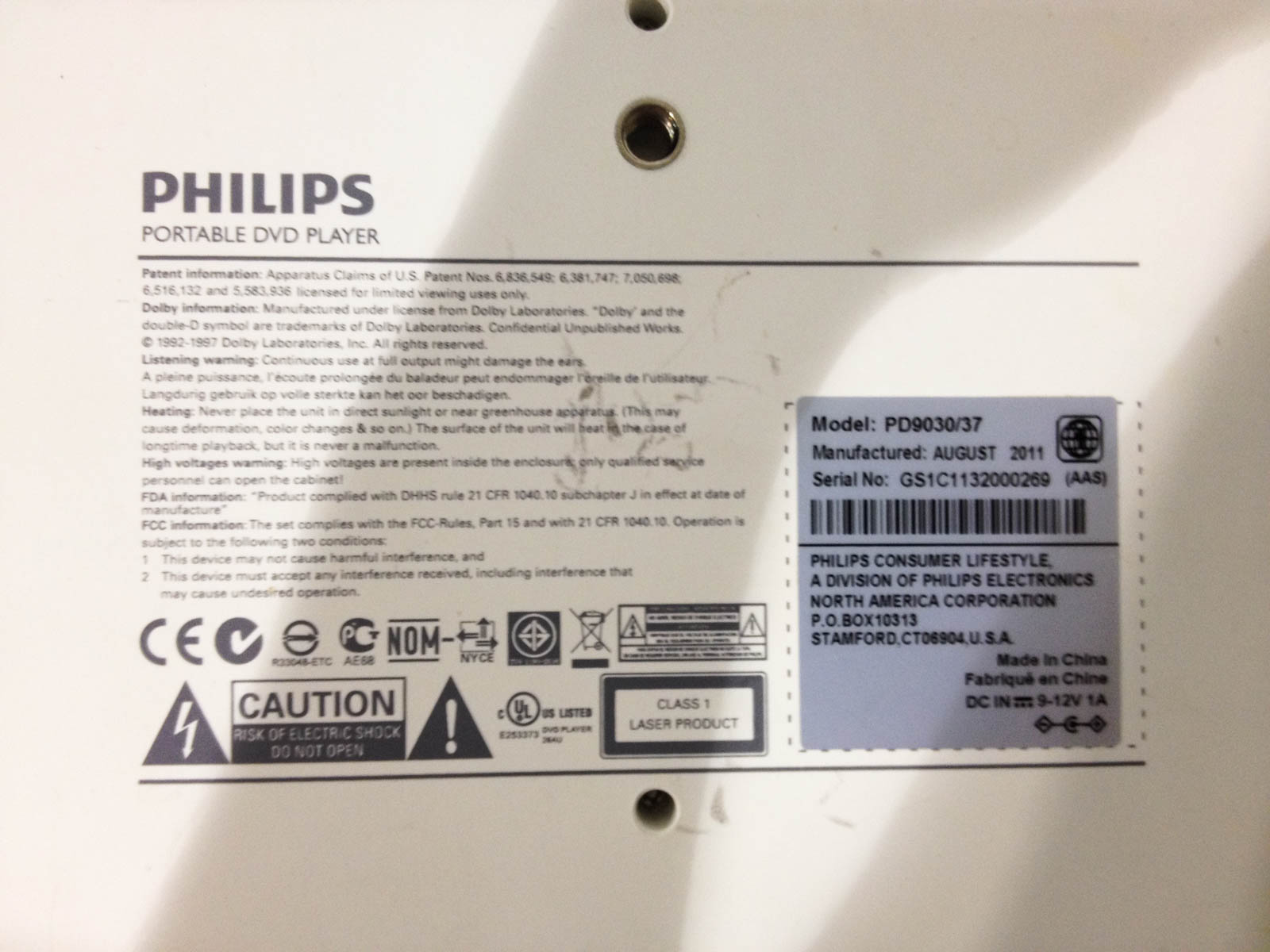 Philips Portable DVD Player