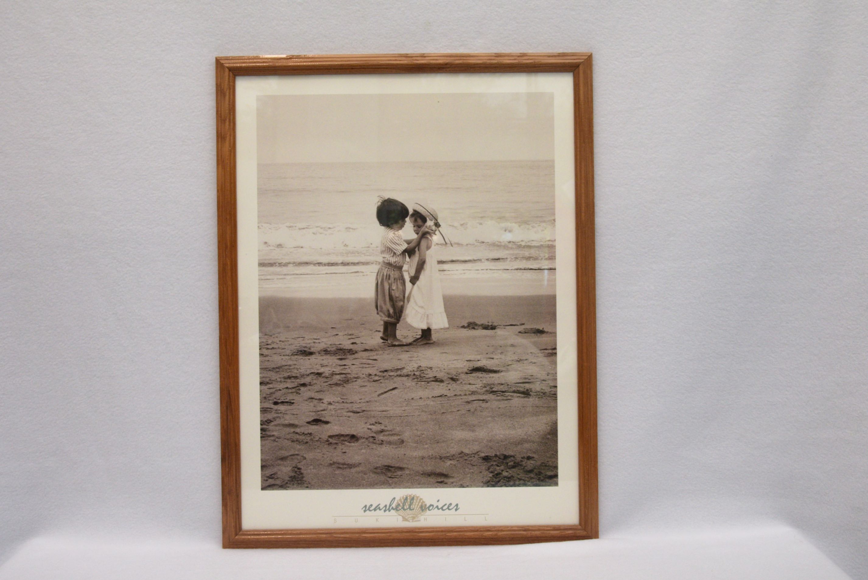 Vintage Suki Hill Black-and-White Portrait of "Seashell Voices"