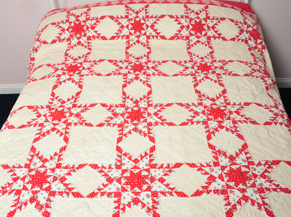 Red and White Patchwork Quilts
