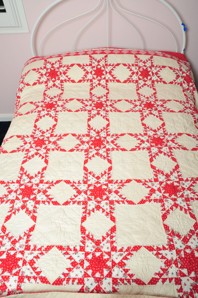 Red and White Patchwork Quilts