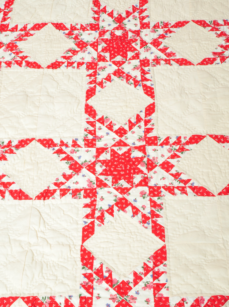 Red and White Patchwork Quilts