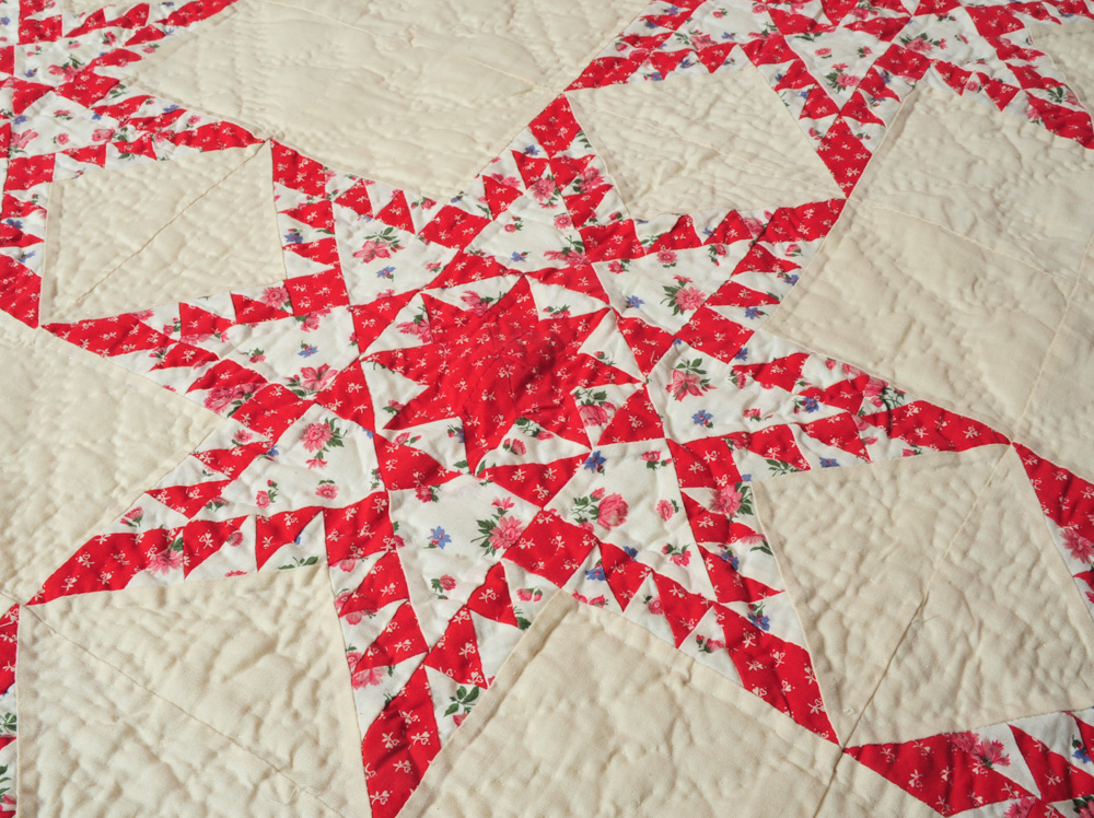 Red and White Patchwork Quilts