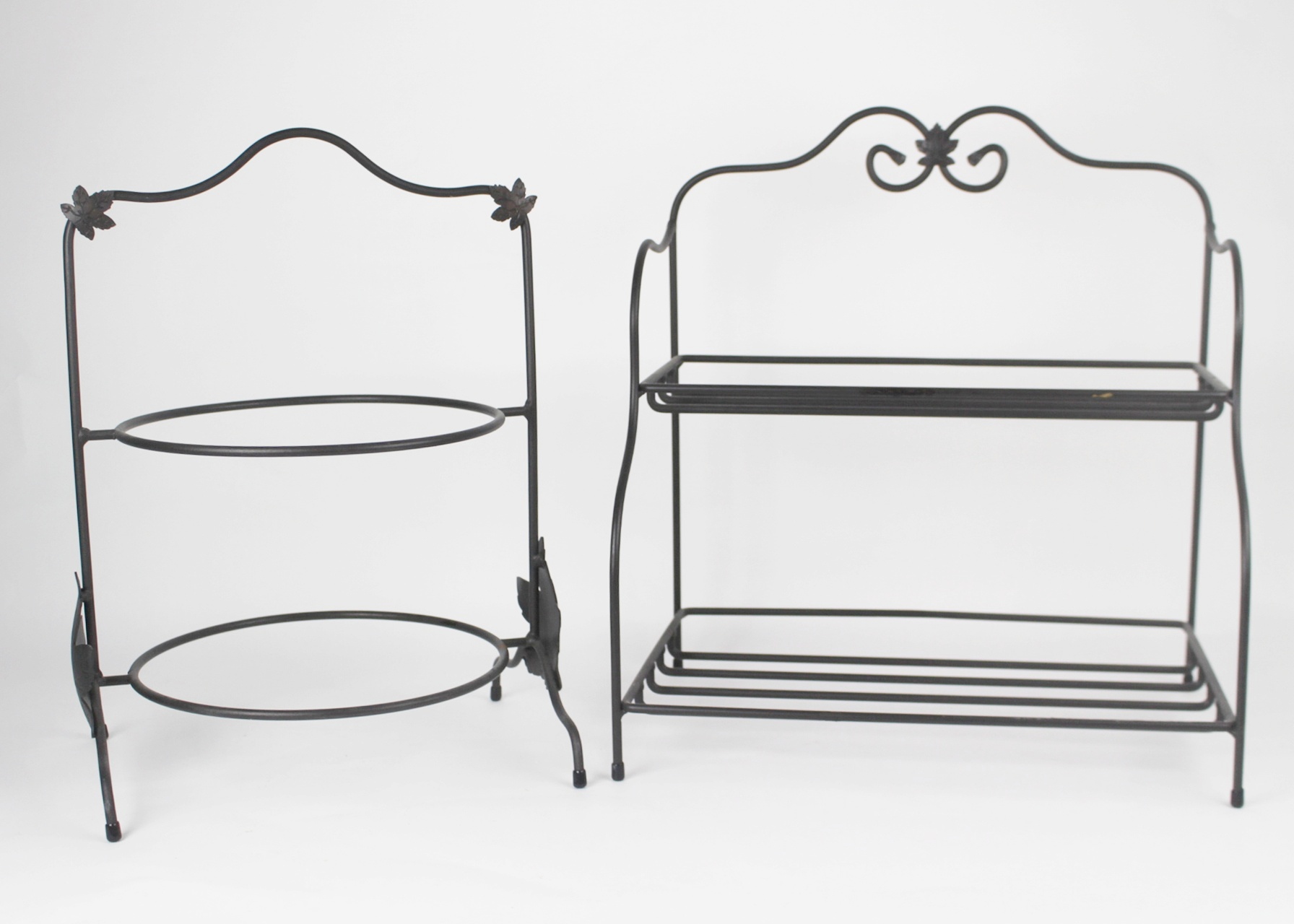 Longaberger 2-Tier Wrought Iron Sm. Bakers Rack and Plate Rack