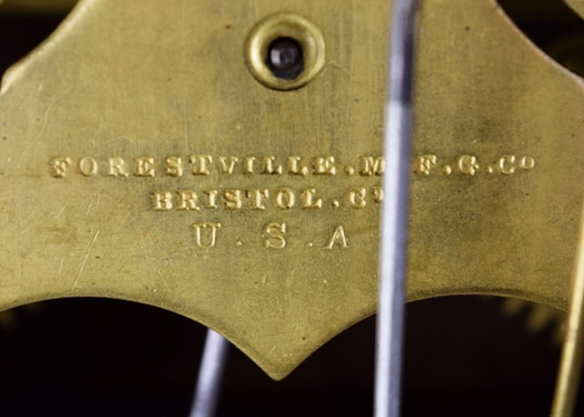 Rare J.C. Brown Acorn Shelf Clock with "Residence" Painting