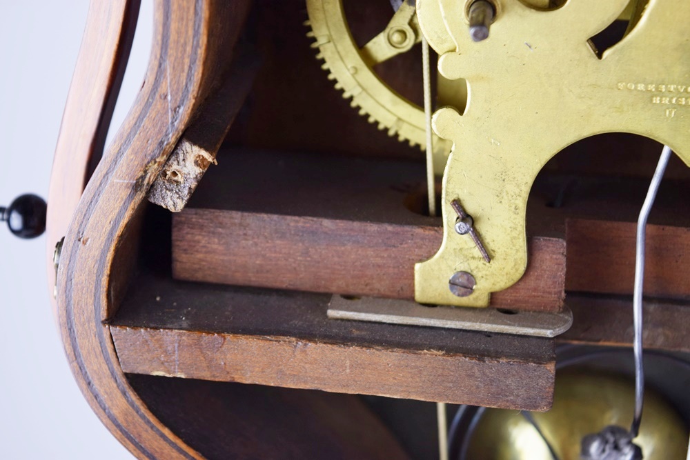 Rare J.C. Brown Acorn Shelf Clock with "Residence" Painting