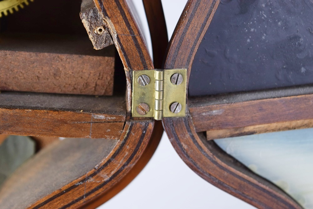 Rare J.C. Brown Acorn Shelf Clock with "Residence" Painting