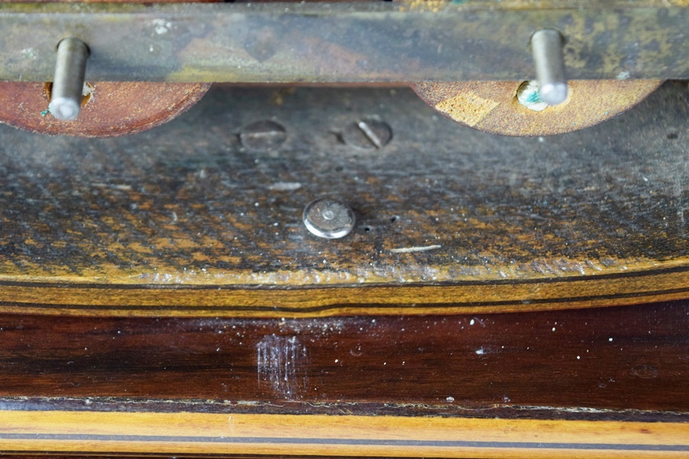 Rare J.C. Brown Acorn Shelf Clock with "Residence" Painting