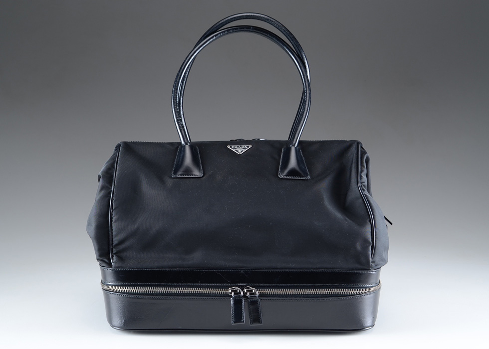 Prada Tessuto Beauty Leather and Nylon Designer Handbag