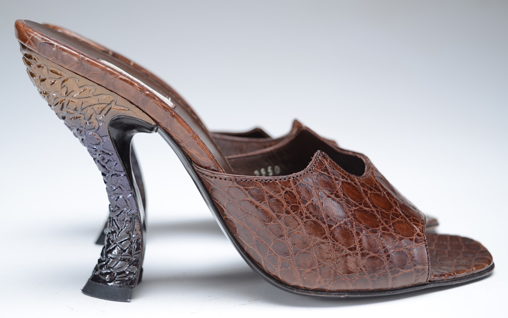 Prada Designer Crocodile Leather Pumps