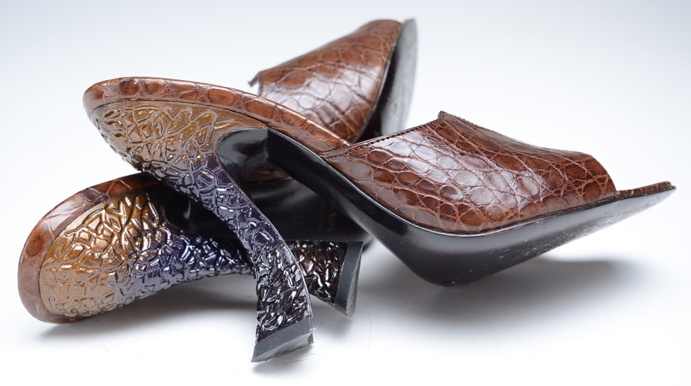 Prada Designer Crocodile Leather Pumps