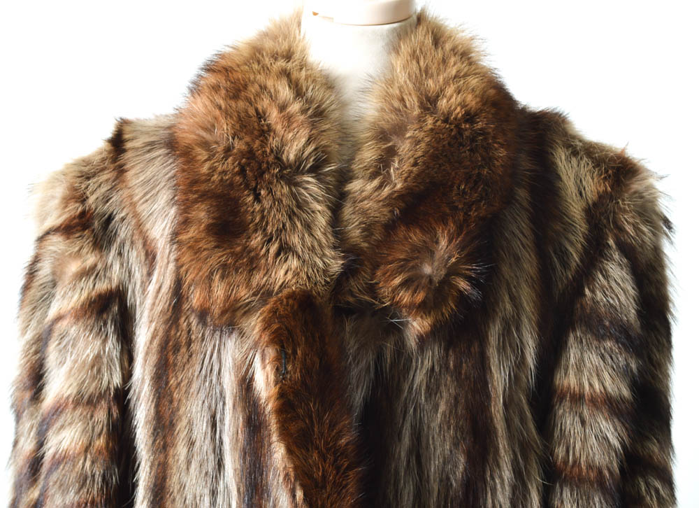 Raccoon Fur Full Length Coat