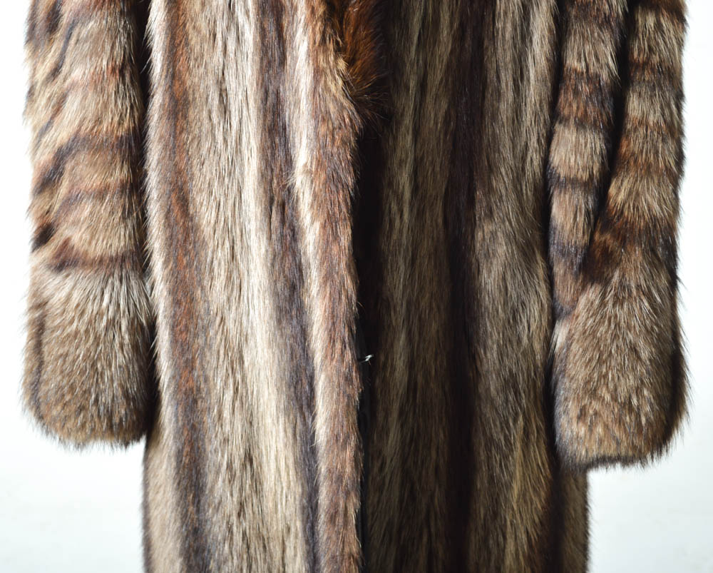 Raccoon Fur Full Length Coat