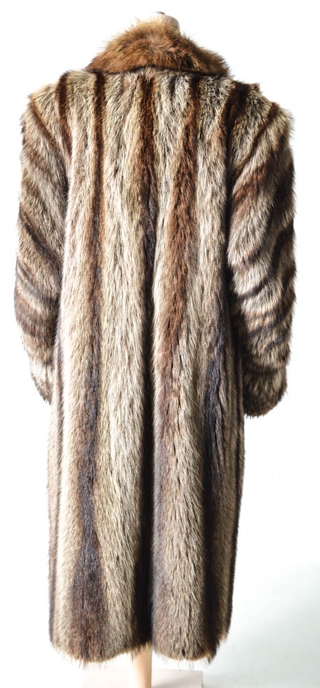 Raccoon Fur Full Length Coat