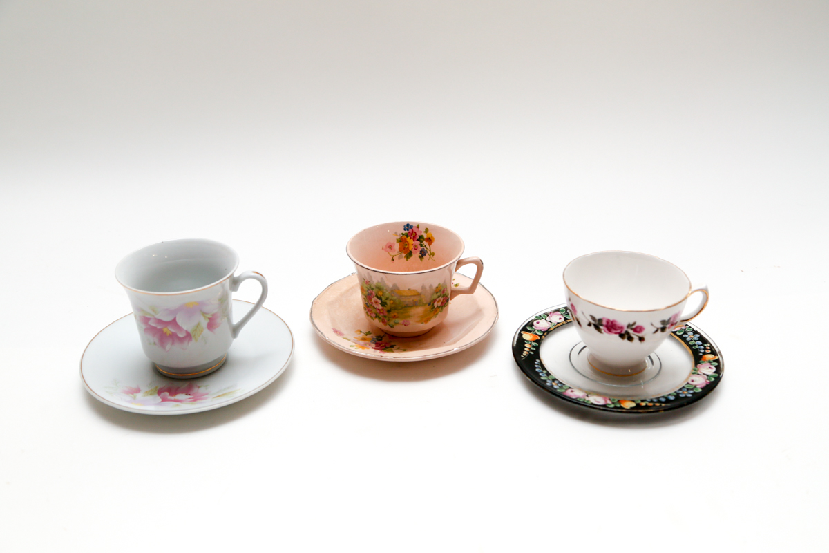 Assortment of Tea Cups and Saucers