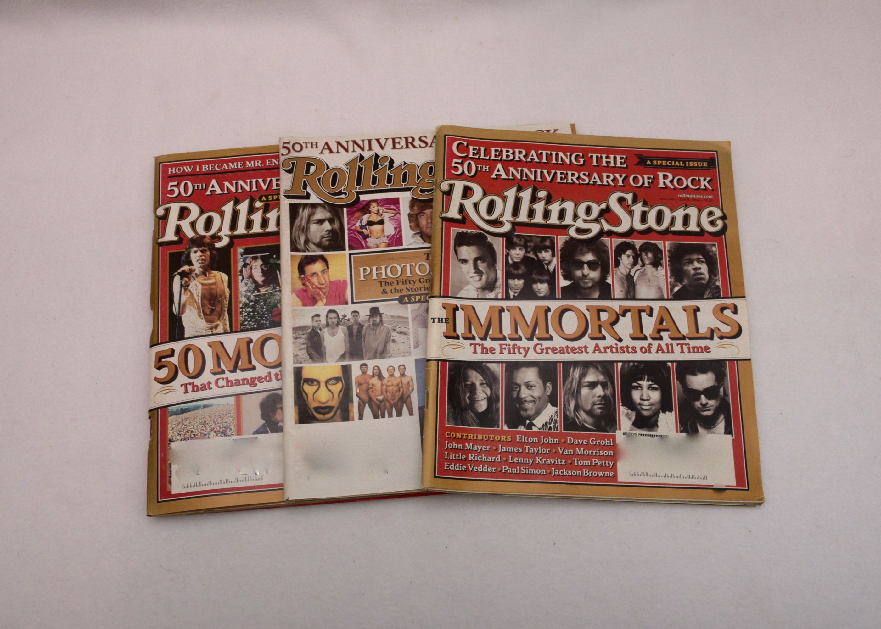 Three "Rolling Stone" Magazine 50th Anniversary of Rock Issues