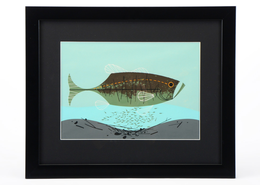 Charley Harper "Largemouth Bass" Serigraph