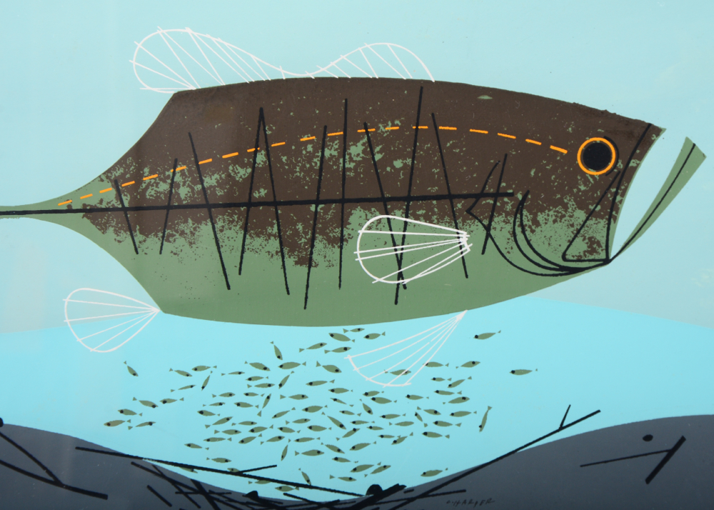 Charley Harper "Largemouth Bass" Serigraph