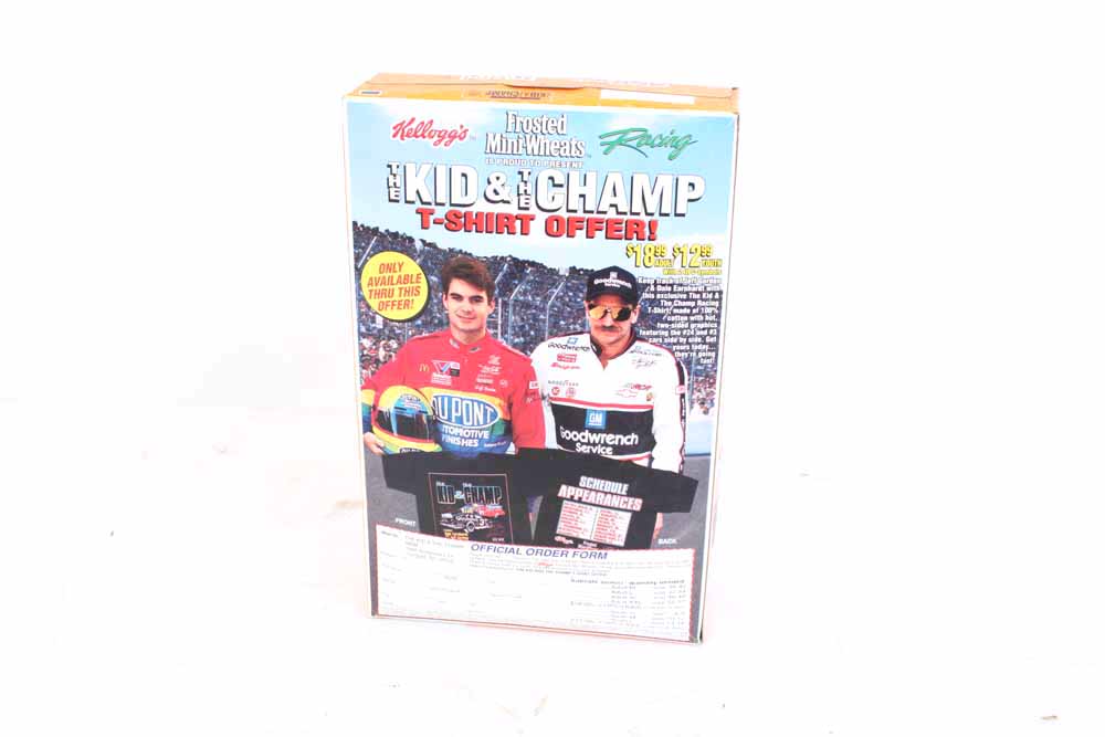 Commemorative Jeff Gordon and Dale Earnhardt Cereal Box