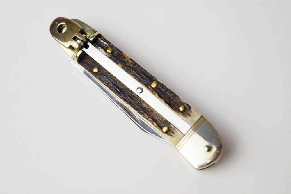 Vintage German "Boker" Horn and Bone Switchblade Knife