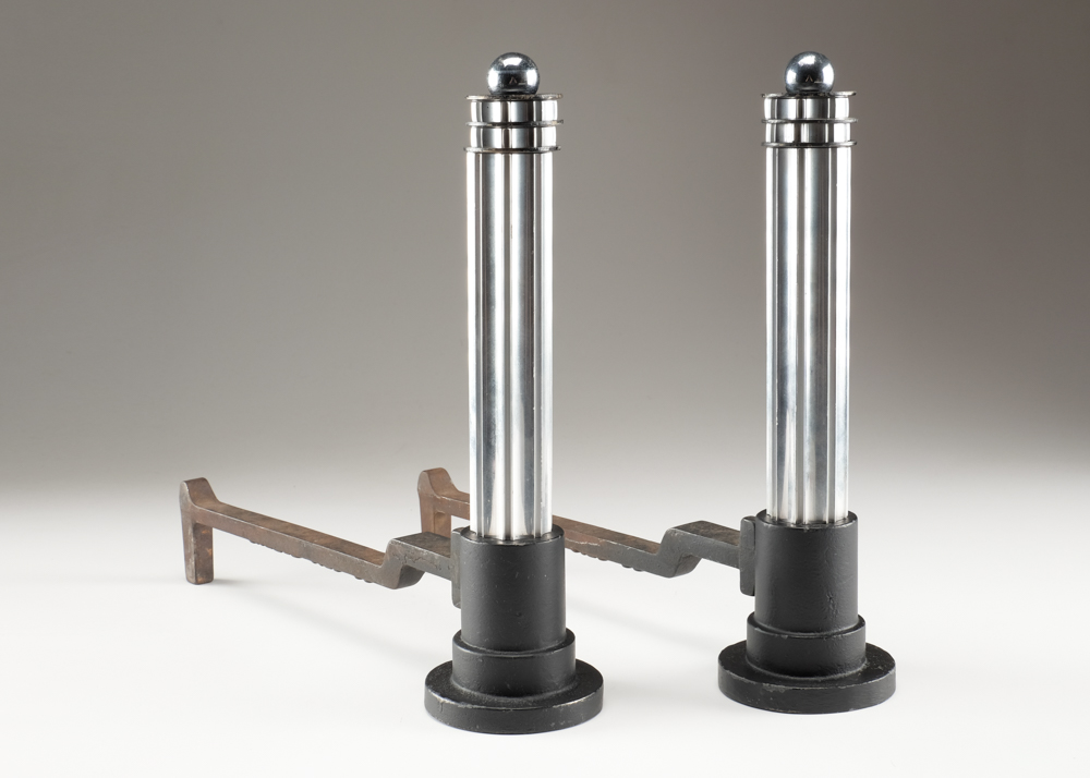 Pair of Art Deco Andirons