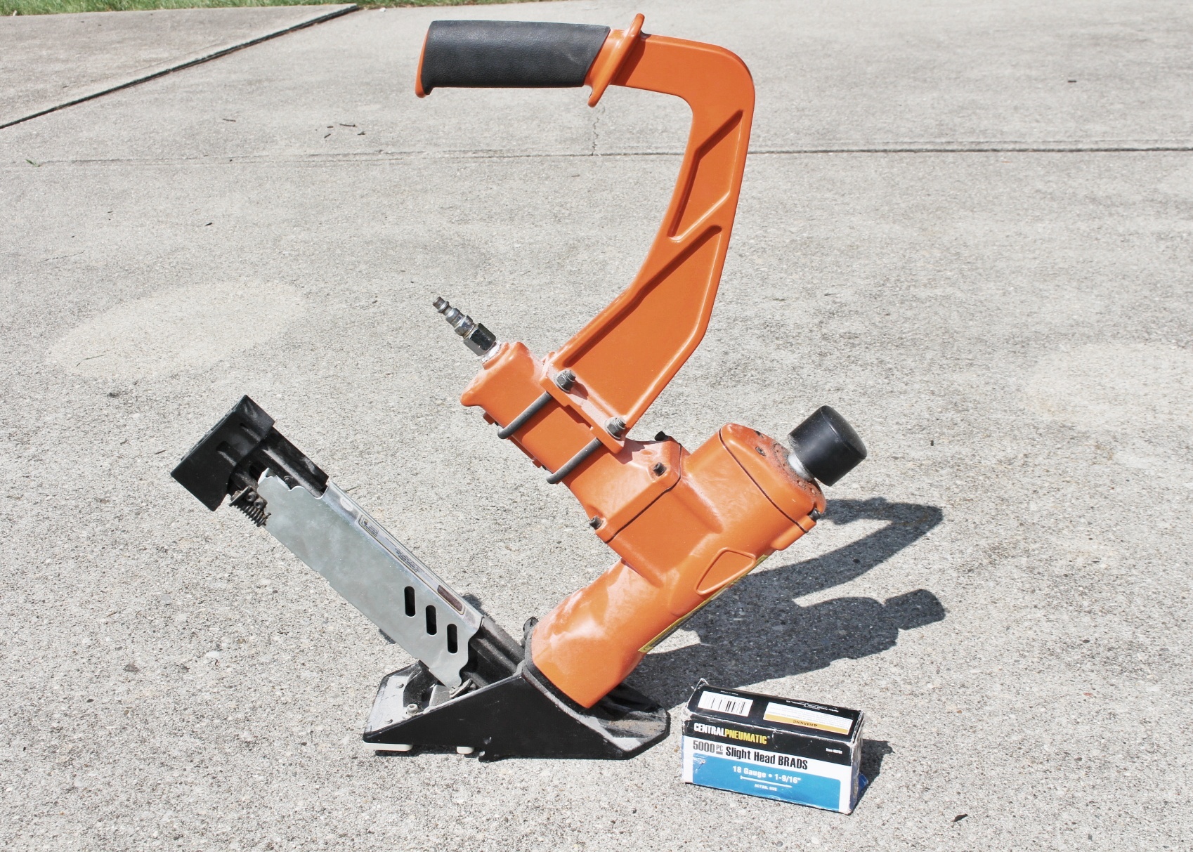 Central Pneumatic Floor Nailer and Nails