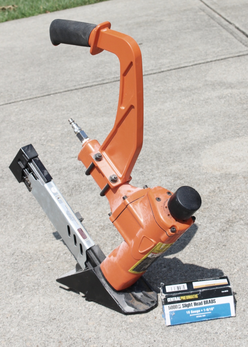 Central Pneumatic Floor Nailer and Nails