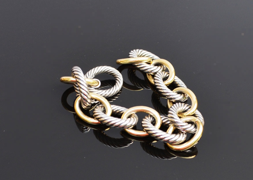 David Yurman 18K and 925 Link Bracelet