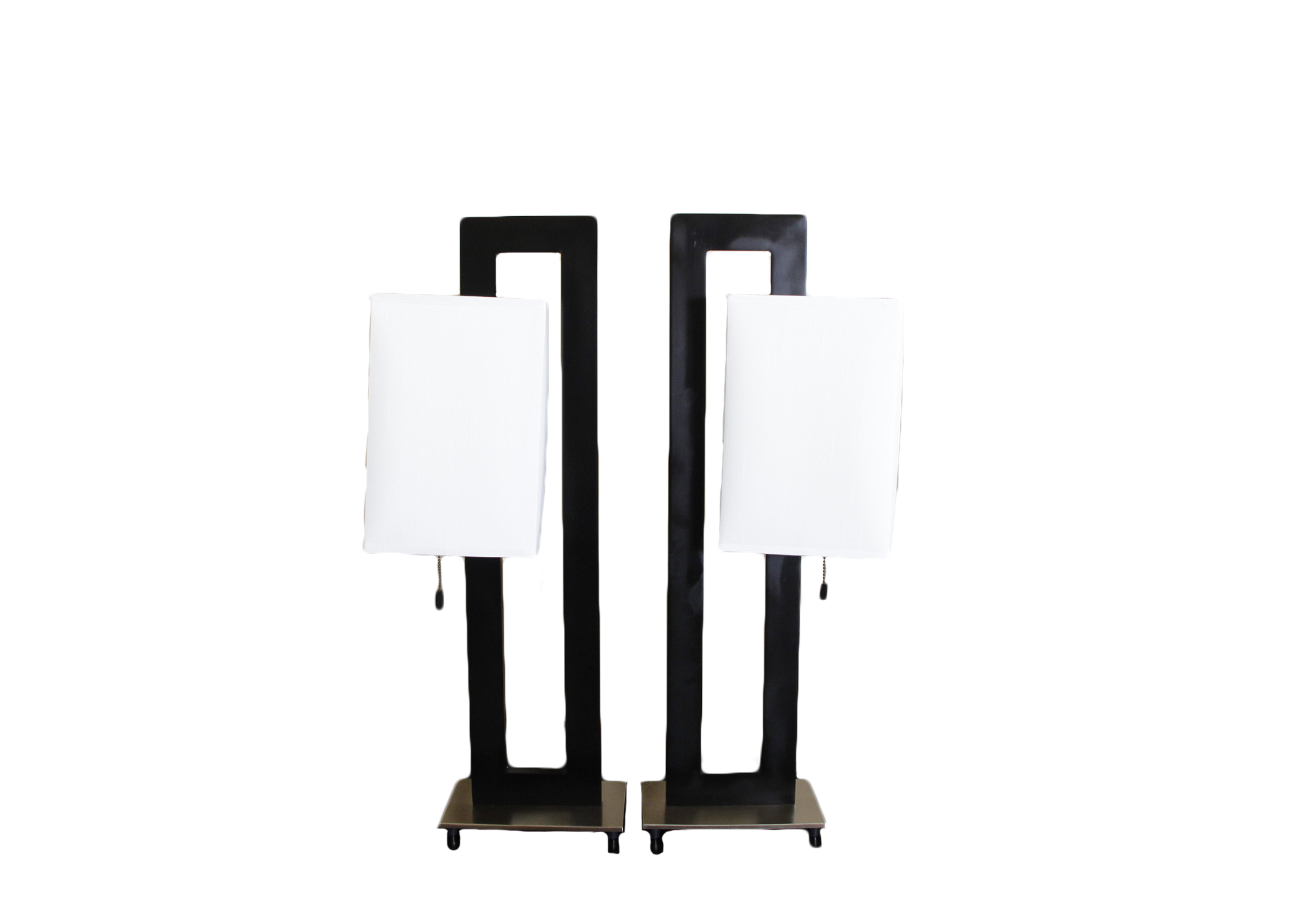 Pair of Modern Metal Lamps